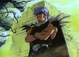 With his arms crossed......cocky.......and sexy.