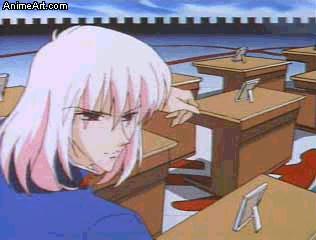 Pointing at a desk. I wanted to know who sat there